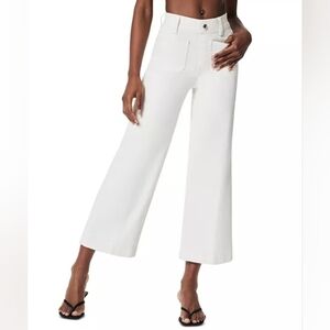 Spanx. High Rise Jeans. Ecru Color, Cropped Wide Leg Pants. Ladies XL